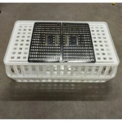 POULAILLER DIRECT Cage De Transport Volaille Conique 80x50x30cm 1 Porte Noire Et Blanche - Blanc -Polire Soldes Boutique 35362102 3