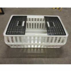 POULAILLER DIRECT Cage De Transport Volaille Conique 80x50x30cm 1 Porte Noire Et Blanche - Blanc -Polire Soldes Boutique 35362102 4