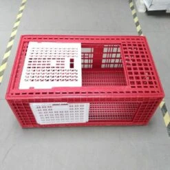 POULAILLER DIRECT Cage De Transport Grande Volaille 96x57x42cm 3 Portes Rouge Et Blanche -Polire Soldes Boutique 35604650 3