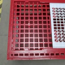 POULAILLER DIRECT Cage De Transport Grande Volaille 96x57x42cm 3 Portes Rouge Et Blanche -Polire Soldes Boutique 35604650 5
