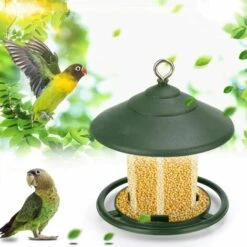 SUNFLOWER Mangeoires Pour Oiseaux Sauvages, Mangeoire à Oiseaux Suspendue, Mangeoire à Oiseaux Suspendue En Plastique Pour Balcon Extérieur Transparent (Vert) -Polire Soldes Boutique 36773405 5