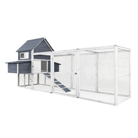 WILTEC Poulailler Gris 310x150x150cm Cm Bois Nichoir & Enclos Bac Amovible Cage Élevage Basse-cour 1 WILTEC Poulailler Gris 310x150x150cm Cm Bois Nichoir & Enclos Bac Amovible Cage Élevage Basse-cour