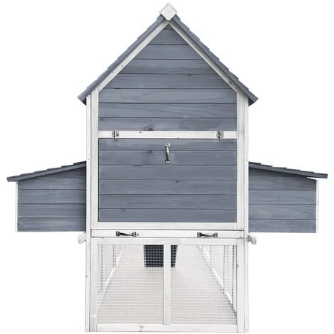 WILTEC Poulailler Gris 310x150x150cm Cm Bois Nichoir & Enclos Bac Amovible Cage Élevage Basse-cour 3 WILTEC Poulailler Gris 310x150x150cm Cm Bois Nichoir & Enclos Bac Amovible Cage Élevage Basse-cour – Image 3