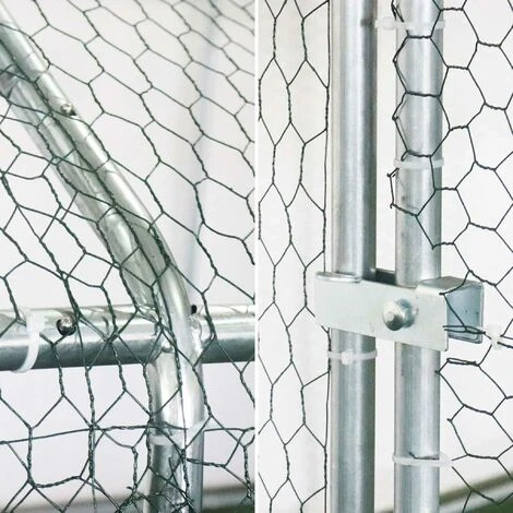 ALICE'S GARDEN Enclos Pour Poulailler 6m² En Acier Galvanisé. Toit Imperméable Et Anti UV. Porte Avec Loquet. 3x2m 6 M² 4 ALICE'S GARDEN Enclos Pour Poulailler 6m² En Acier Galvanisé. Toit Imperméable Et Anti UV. Porte Avec Loquet. 3x2m 6 M² – Image 4