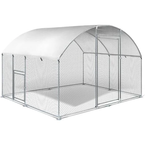 IDMARKET Enclos Poulailler Dôme 7,5 M² Parc Grillagé 3x2,5 M Avec Porte Latérale - Naturel 2 IDMARKET Enclos Poulailler Dôme 7,5 M² Parc Grillagé 3x2,5 M Avec Porte Latérale - Naturel – Image 2