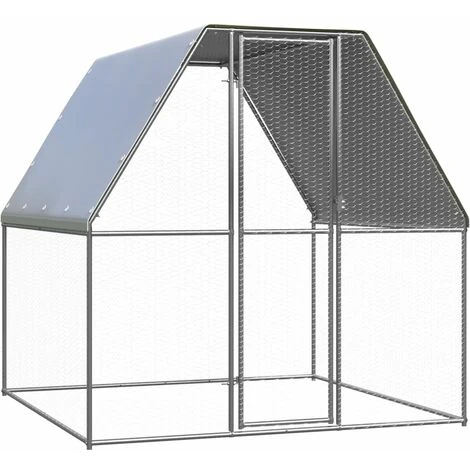 VidaXL Poulailler D'extérieur 2x2x2 M Acier Galvanisé - Argent 1 VidaXL Poulailler D'extérieur 2x2x2 M Acier Galvanisé - Argent