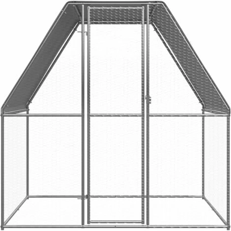 VidaXL Poulailler D'extérieur 2x2x2 M Acier Galvanisé - Argent 2 VidaXL Poulailler D'extérieur 2x2x2 M Acier Galvanisé - Argent – Image 2
