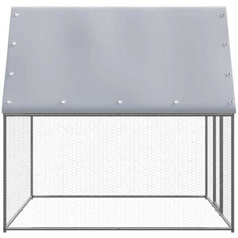 VidaXL Poulailler D'extérieur 2x2x2 M Acier Galvanisé - Argent 3 VidaXL Poulailler D'extérieur 2x2x2 M Acier Galvanisé - Argent – Image 3