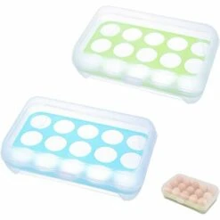 GUAZHUNIFR Récipient à œufs Plateau De Stockage D'œufs En Plastique Boîte De Stockage D'œufs 2 Article Accessoire Poulailler Guazhuni（bleu Vert）