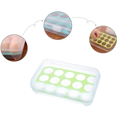 GUAZHUNIFR Récipient à œufs Plateau De Stockage D'œufs En Plastique Boîte De Stockage D'œufs 2 Article Accessoire Poulailler Guazhuni(bleu Vert) 2 GUAZHUNIFR Récipient à œufs Plateau De Stockage D'œufs En Plastique Boîte De Stockage D'œufs 2 Article Accessoire Poulailler Guazhuni(bleu Vert) – Image 2