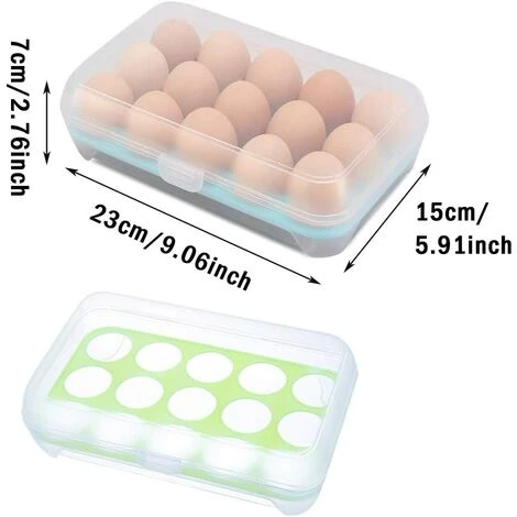 GUAZHUNIFR Récipient à œufs Plateau De Stockage D'œufs En Plastique Boîte De Stockage D'œufs 2 Article Accessoire Poulailler Guazhuni(bleu Vert) 3 GUAZHUNIFR Récipient à œufs Plateau De Stockage D'œufs En Plastique Boîte De Stockage D'œufs 2 Article Accessoire Poulailler Guazhuni(bleu Vert) – Image 3