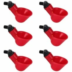 GUAZHUNIFR Abreuvoir De Poulet Abreuvoir De Volaille Abreuvoir De Poulet Abreuvoir Automatique 6 Article Accessoire Poulailler Guazhuni（rouge）