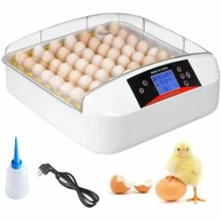 BAMNY Couveuse Automatique De 55 ?ufs, Incubateur D'oeufs Transparent Et Digital, Incubateur à Oeufs Avec Affichage LED De La Température Et Contr?le De L'humidité, Pour Dinde/Oie/Oiseau/Caille/Poulet