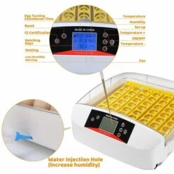 BAMNY Couveuse Automatique De 55 ?ufs, Incubateur D'oeufs Transparent Et Digital, Incubateur à Oeufs Avec Affichage LED De La Température Et Contr?le De L'humidité, Pour Dinde/Oie/Oiseau/Caille/Poulet -Polire Soldes Boutique 43068711 3
