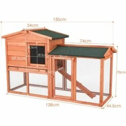 BAMNY Clapier Boi Exterieur, Cage à Lapin, Petit Enclos Pour Animaux, Avec Escaliers, Imperméable, Facile à Nettoyer, Grille Stable, 150 X 54 X 89,5 Cm 9 BAMNY Clapier Boi Exterieur, Cage à Lapin, Petit Enclos Pour Animaux, Avec Escaliers, Imperméable, Facile à Nettoyer, Grille Stable, 150 X 54 X 89,5 Cm -Polire Soldes Boutique 43348114 5