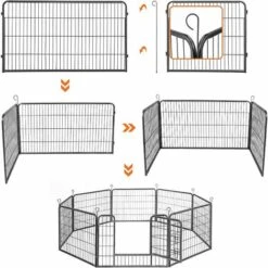 FEANDREA Enclos Pour Chien, Parc Pour Animal De Compagnie, 77x60 Cm, Par SONGMICS, Gris PPK86G - Gris -Polire Soldes Boutique 4368894 4