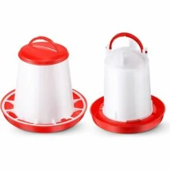 TANABATA Kit De Mangeoire Et Abreuvoir Pour Poussins Mangeoire Pour Volaille Fontaine De Volaille En Plastique Abreuvoir De Volaille, Set D’Abreuvoir De 1,5 L Et Mangeoire De 1,5 Kg