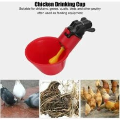 TANABATA Breuvoir De Poulet, 10 PCS Automatique Pour Volaille Distributeurs D'eau Automatique Avec Tasses D'arrosage Pour Poulailler Poulet Canard Volaille Abreuvoir Mangeoire -Polire Soldes Boutique 44322339 5