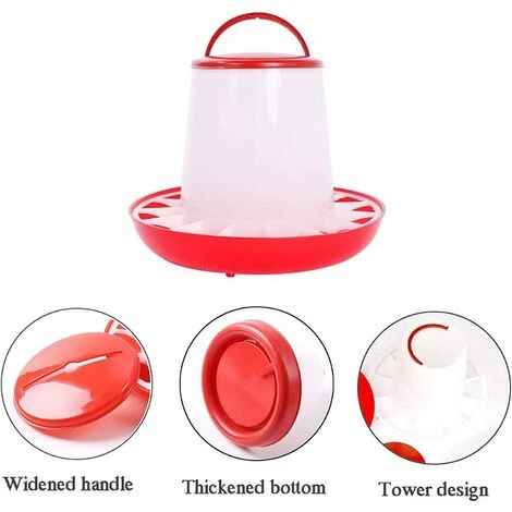 TANABATA Lot De 2 Abreuvoirs Mangeoire 3 Kg Rouge Et Blanc 3 TANABATA Lot De 2 Abreuvoirs Mangeoire 3 Kg Rouge Et Blanc – Image 3