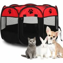 BRIDAY Parc Portable Pliable Pour Animaux De Compagnie, Doux, Respirant Et Confortable, Parc Pour Chien D'exercice Et De Jeu 27,77 X 17,72 Pouces