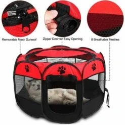 BRIDAY Parc Portable Pliable Pour Animaux De Compagnie, Doux, Respirant Et Confortable, Parc Pour Chien D'exercice Et De Jeu 27,77 X 17,72 Pouces -Polire Soldes Boutique 44497281 3
