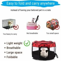 BRIDAY Parc Portable Pliable Pour Animaux De Compagnie, Doux, Respirant Et Confortable, Parc Pour Chien D'exercice Et De Jeu 27,77 X 17,72 Pouces -Polire Soldes Boutique 44497281 4