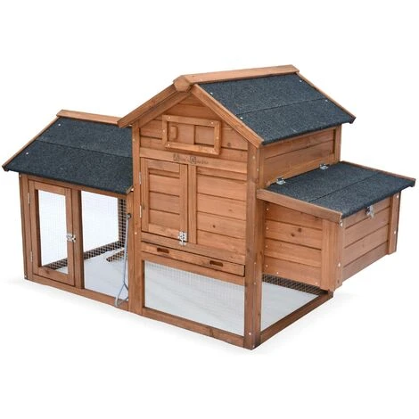 ALICE'S GARDEN Poulailler En Bois GALINETTE, 3 Poules, Cage à Poule Avec Enclos - Bois 1 ALICE'S GARDEN Poulailler En Bois GALINETTE, 3 Poules, Cage à Poule Avec Enclos - Bois