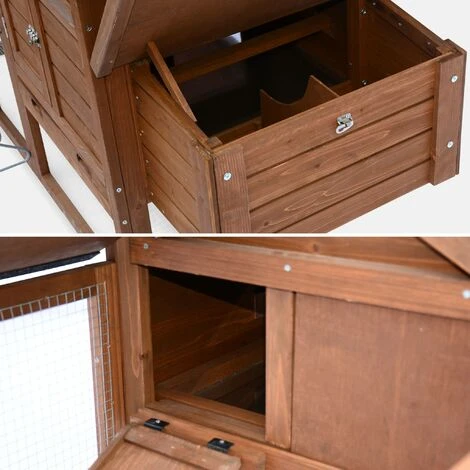 ALICE'S GARDEN Poulailler En Bois GALINETTE, 3 Poules, Cage à Poule Avec Enclos - Bois 4 ALICE'S GARDEN Poulailler En Bois GALINETTE, 3 Poules, Cage à Poule Avec Enclos - Bois – Image 4