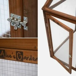 ALICE'S GARDEN Enclos Pour Poulailler En Bois CHABO, 6 Poules, Parc Grillagé Pour Poules, Extension - Bois -Polire Soldes Boutique 44639204 3