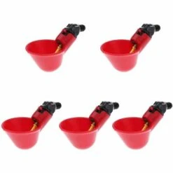 SUN FLOWERIT 5PCS Abreuvoir à Poule Automatique Tasses D'eau Potable Rouge Abreuvoir Poules Bien Pratique En Plastique Pour Oiseaux Poule Volaille