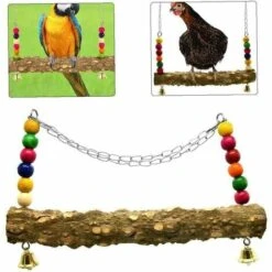 Animal Balançoire En Bois, Jouet Stand De Poulet, Balançoire Jouets De Poulet Poulailler Accessoires Perruche Balançoire Perch Jouets Pour Oiseaux Grand Perroquet Ara Poules 45*31cm Fontainebleau -Polire Soldes Boutique 45292825 3