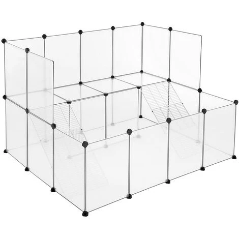SONGMICS Enclos Pour Petit Animal, Clôture Modulable, Transparent LPC004W01 - Blanc 1 SONGMICS Enclos Pour Petit Animal, Clôture Modulable, Transparent LPC004W01 - Blanc