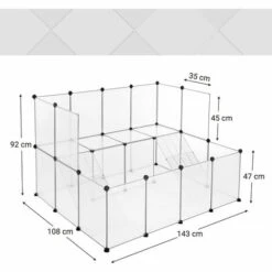 SONGMICS Enclos Pour Petit Animal, Clôture Modulable, Transparent LPC004W01 - Blanc 9 SONGMICS Enclos Pour Petit Animal, Clôture Modulable, Transparent LPC004W01 - Blanc -Polire Soldes Boutique 45295291 5
