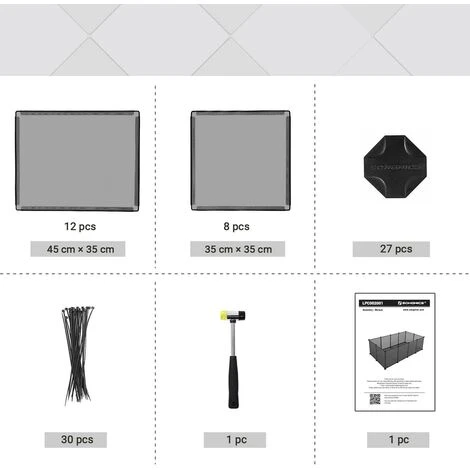 SONGMICS Enclos Pour Petits Animaux Avec Fond, Cage Modulable Pour Cochon D’Inde, Hamster, Lapin, Rongeur, Petits Animaux Domestiques, Gris LPC002G01 - Gris 4 SONGMICS Enclos Pour Petits Animaux Avec Fond, Cage Modulable Pour Cochon D’Inde, Hamster, Lapin, Rongeur, Petits Animaux Domestiques, Gris LPC002G01 - Gris – Image 4