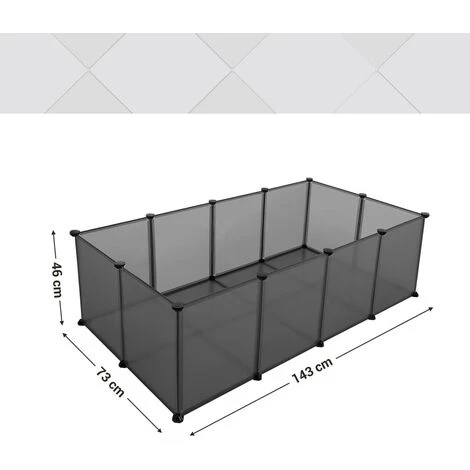 SONGMICS Enclos Pour Petits Animaux Avec Fond, Cage Modulable Pour Cochon D’Inde, Hamster, Lapin, Rongeur, Petits Animaux Domestiques, Gris LPC002G01 - Gris 5 SONGMICS Enclos Pour Petits Animaux Avec Fond, Cage Modulable Pour Cochon D’Inde, Hamster, Lapin, Rongeur, Petits Animaux Domestiques, Gris LPC002G01 - Gris – Image 5