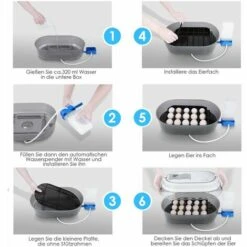 PEDY Couveuse Automatique De 18 œufs Au Plus, Incubateur D'oeufs Transparent Et Digital, Affichage Et Contrôle De La Température, Pour Dinde/Oie/Oiseau/Caille/Poulet, Avec Instructions Multilingues -Polire Soldes Boutique 45430830 3