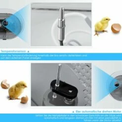 PEDY Couveuse Automatique De 18 œufs Au Plus, Incubateur D'oeufs Transparent Et Digital, Affichage Et Contrôle De La Température, Pour Dinde/Oie/Oiseau/Caille/Poulet, Avec Instructions Multilingues -Polire Soldes Boutique 45430830 5