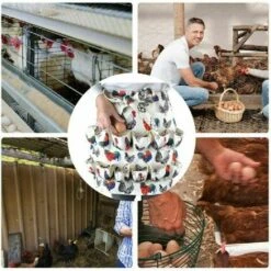 BRIDAY Tablier De Collecte D'œufs, 12 Poches Pour Poule Avec Imprimé Coq De Poule Et œufs En Toile, Support Pour Poules 8 BRIDAY Tablier De Collecte D'œufs, 12 Poches Pour Poule Avec Imprimé Coq De Poule Et œufs En Toile, Support Pour Poules -Polire Soldes Boutique 45789071 4