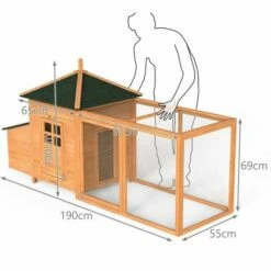 VOUNOT Grand Poulailler En Bois Avec Pondoir Et Perchoir -Polire Soldes Boutique 46771236 3