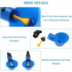 Volaille Tasse à Boire Automatique En Plastique 12 Pcs Distributeur D'Eau De Poulet,Betterlife Abreuvoir Pour Poules Poulailler Volaille Oiseau Coupes Buveur De Poulet Pour Boire De L'eau(Bleu) 8 Volaille Tasse à Boire Automatique En Plastique 12 Pcs Distributeur D'Eau De Poulet,Betterlife Abreuvoir Pour Poules Poulailler Volaille Oiseau Coupes Buveur De Poulet Pour Boire De L'eau(Bleu) -Polire Soldes Boutique 48448716 4
