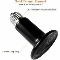 Betterlife E27 100W Émetteur Radiateur Animaux Ampoule Infrarouge Chauffage En Céramique,Lampe De Reptile Pour Amphibiens, Serpent, Oiseaux,Tortue, Chat, Chien(1 Pcs) 7 Betterlife E27 100W Émetteur Radiateur Animaux Ampoule Infrarouge Chauffage En Céramique,Lampe De Reptile Pour Amphibiens, Serpent, Oiseaux,Tortue, Chat, Chien(1 Pcs) -Polire Soldes Boutique 48448732 3