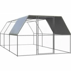 VidaXL Poulailler D'extérieur 3x6x2 M Acier Galvanisé - Argent