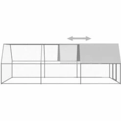 VidaXL Poulailler D'extérieur 3x6x2 M Acier Galvanisé - Argent -Polire Soldes Boutique 48780946 4