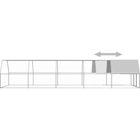 VidaXL Poulailler D'extérieur 3x10x2 M Acier Galvanisé - Argent 4 VidaXL Poulailler D'extérieur 3x10x2 M Acier Galvanisé - Argent – Image 4