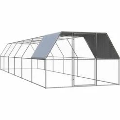 VidaXL Poulailler D'extérieur 3x12x2 M Acier Galvanisé - Argent