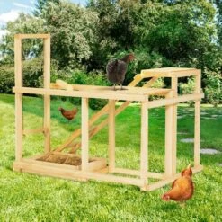 IDMARKET Aire De Jeux En Bois XXL Pour Poules Avec Balançoire Perchoir échelle Bain De Poussière -Polire Soldes Boutique 48918226 5