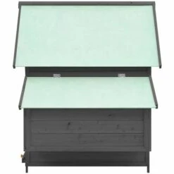 VidaXL Poulailler Gris Et Blanc 152x96x110 Cm Bois De Sapin Massif - Gris -Polire Soldes Boutique 49609469 4