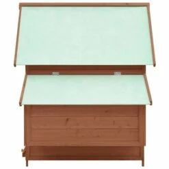 VidaXL Poulailler Moka Et Blanc 152x96x110 Cm Bois De Sapin Massif - Brun -Polire Soldes Boutique 49609485 4