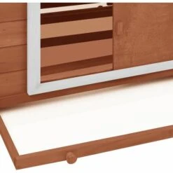 VidaXL Poulailler Moka Et Blanc 152x96x110 Cm Bois De Sapin Massif - Brun -Polire Soldes Boutique 49609485 5