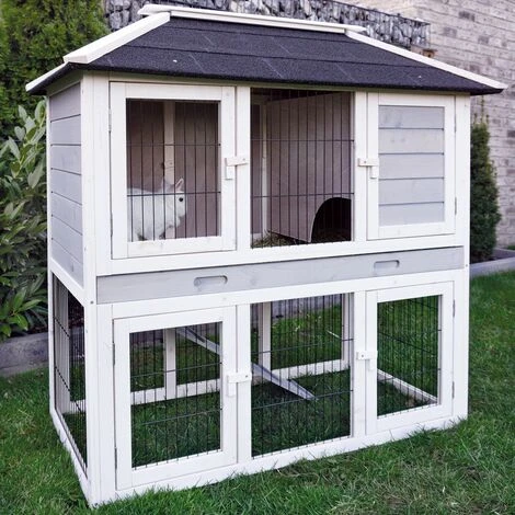 BBLOISIRCD Cage Clapier Enclos Lapin Extérieur En Bois De Haute Qualité Pour Lapins 106 X 83 X 160 Cm-Modèle 034 Villa De Ville 1 BBLOISIRCD Cage Clapier Enclos Lapin Extérieur En Bois De Haute Qualité Pour Lapins 106 X 83 X 160 Cm-Modèle 034 Villa De Ville